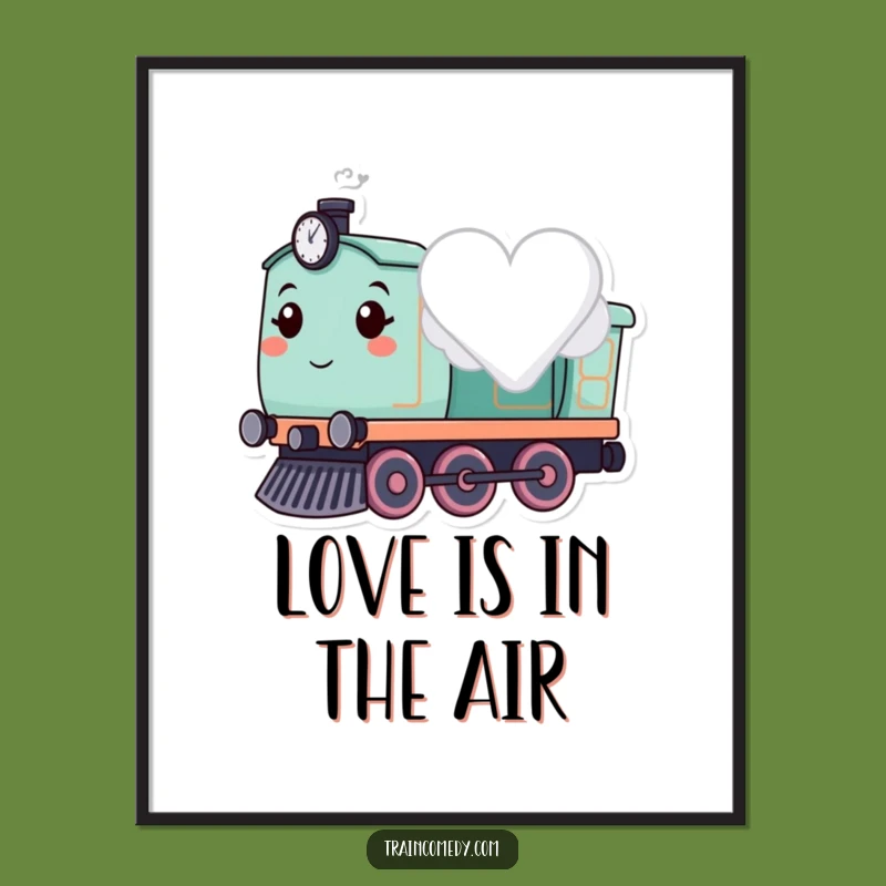 Free Printable Train Heart Cloud Wall Art - Cute Downloadable Decor for Sweet Spaces
