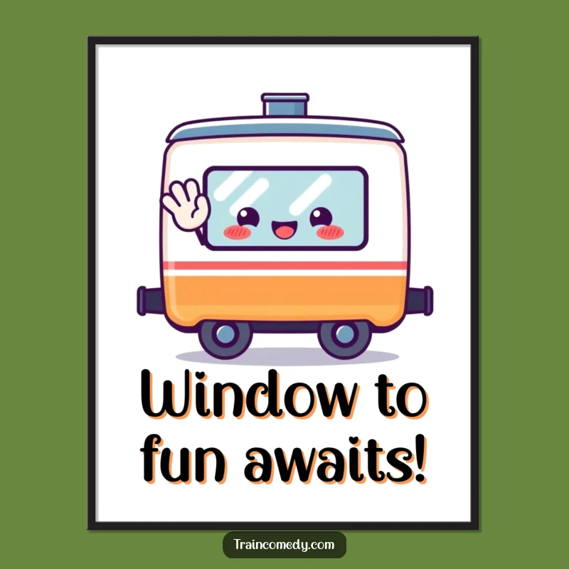 Funny Free Printable Wall Art: Waving Train Pal - Downloadable Decor!