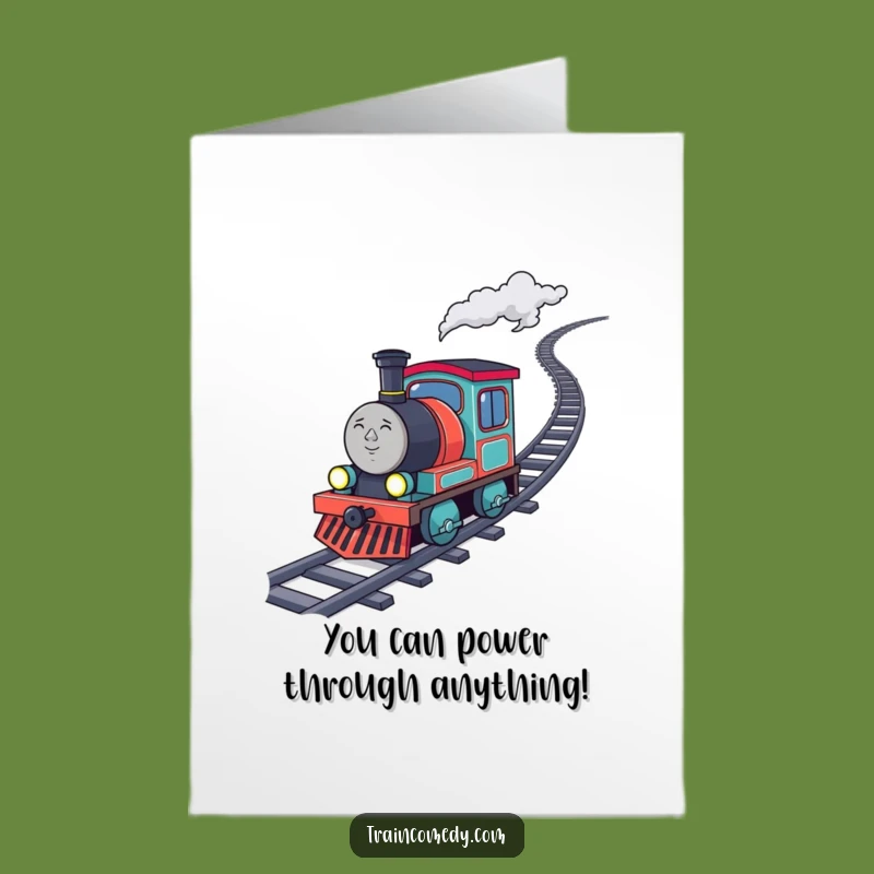 Free Printable Birthday Card: Determined Train Climb, Fun Downloadable Gift