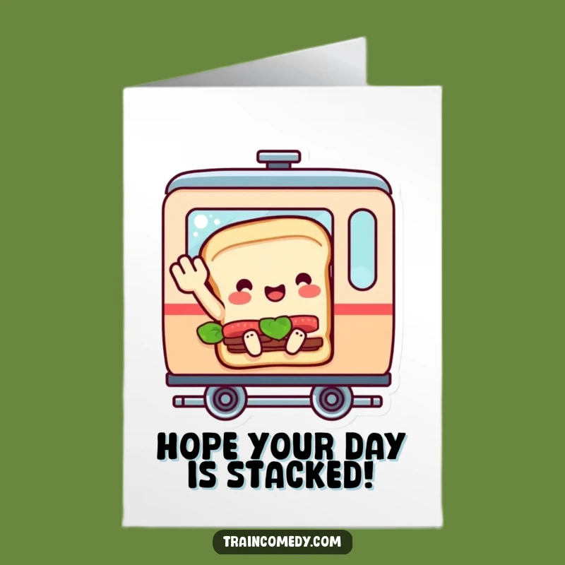Free Printable Birthday Card: Funny Sandwich Train Car DIY Gift for Fun