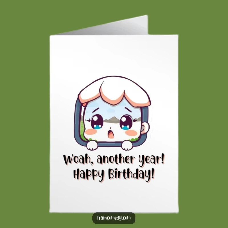 Free Printable Birthday Card: Surprised Character, Wide-Eyed Wonder Gift