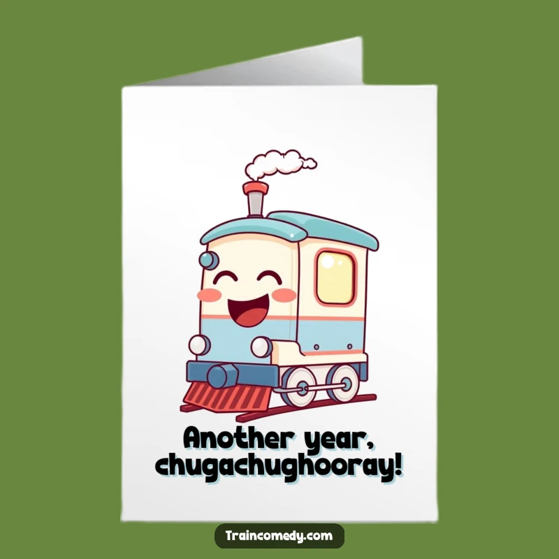 Free Printable Laughing Train Birthday Card - Funny Downloadable Train Greeting