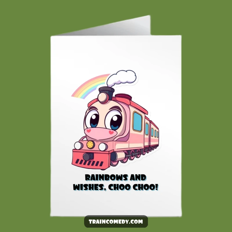 Free Printable Rainbow Train Birthday Card: Big Eyes, Big Smiles, Downloadable Fun!