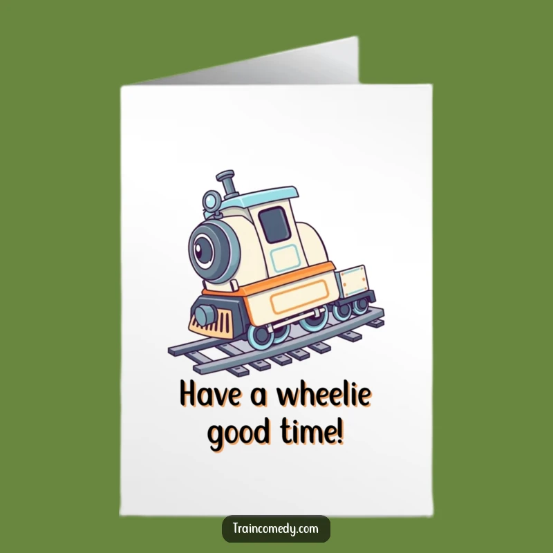Free Printable Train Cartwheel Birthday Card - Fun Downloadable for an Energetic Celebration