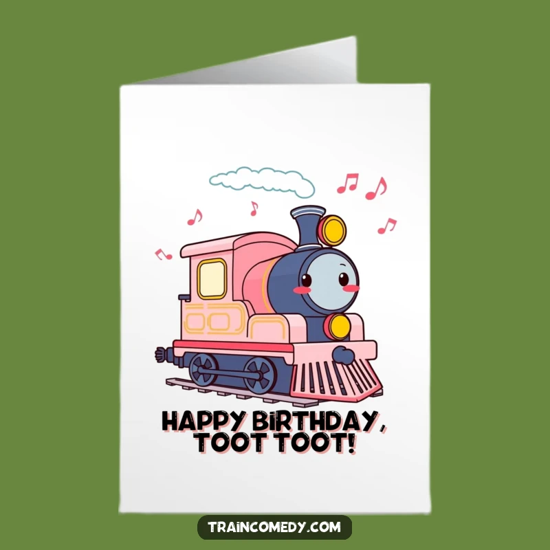 Free Printable Birthday Card: Musical Train Whistle - Happy Tune Downloadable Gift