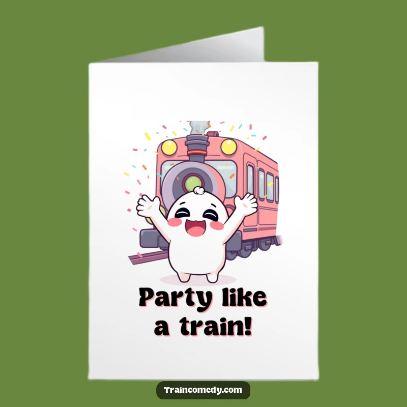 Free Printable Birthday Card: Giggling Train Whistle Confetti - Funny Downloadable Gift