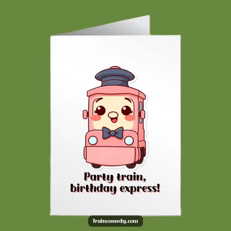 Free Printable Birthday Card: Silly Train Hat Bow Tie Funny Gift