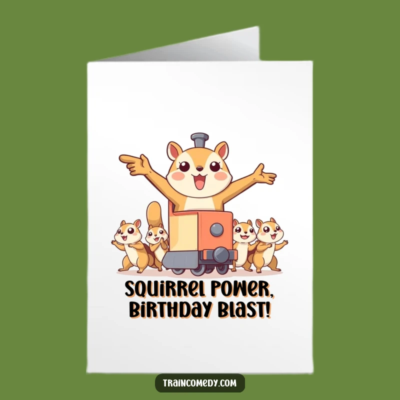 Free Printable Flying Squirrel Train Birthday Card: Wild Ride, Downloadable Fun!