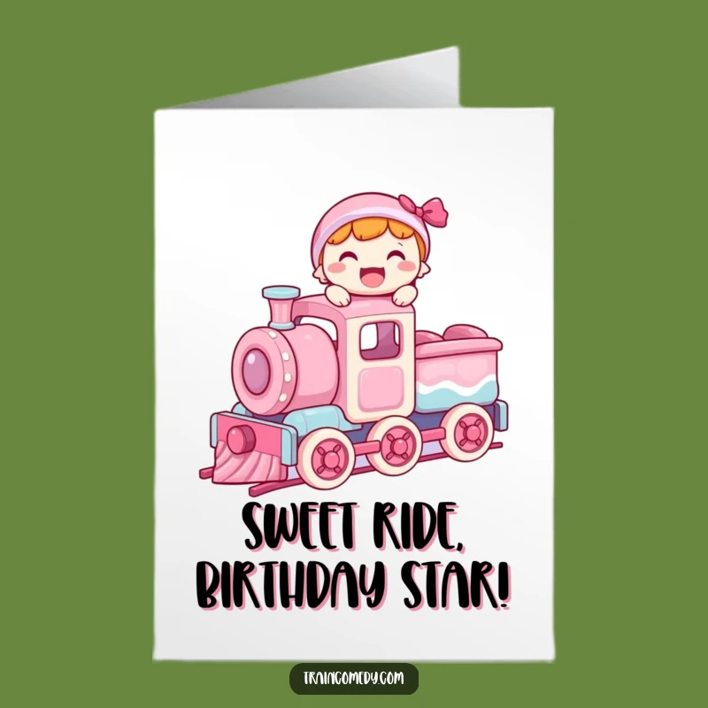 Free Printable Birthday Card: Candy Train Ride - Funny Downloadable Gift
