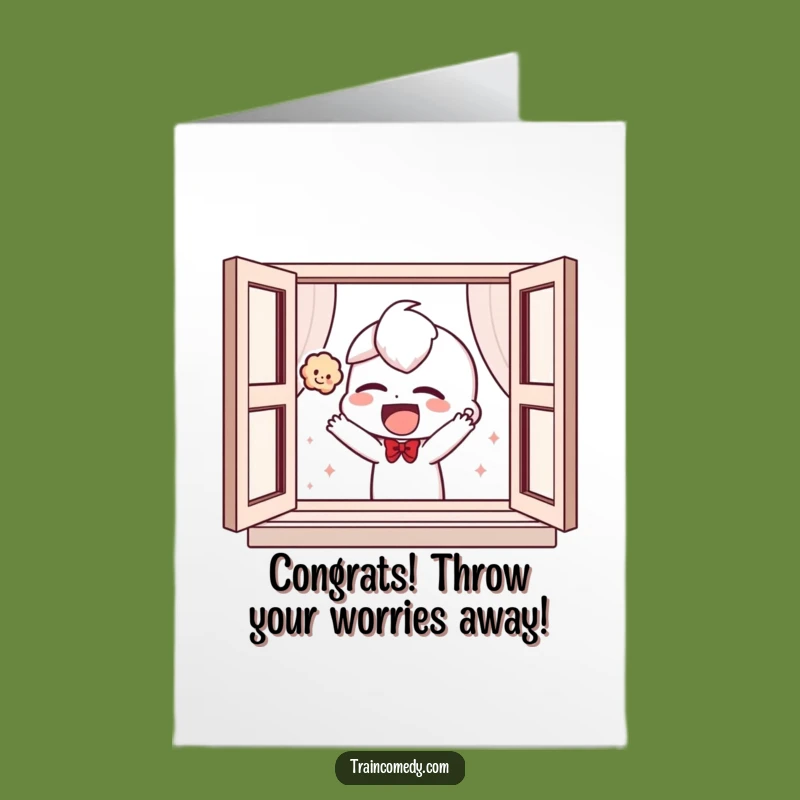 Free Printable Congrats Card: Giggling Character Celebrates with Fun