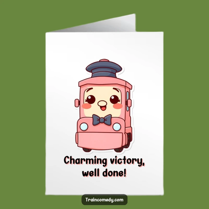 Free Printable Congrats Card: Dapper Train Celebration Funny Downloadable