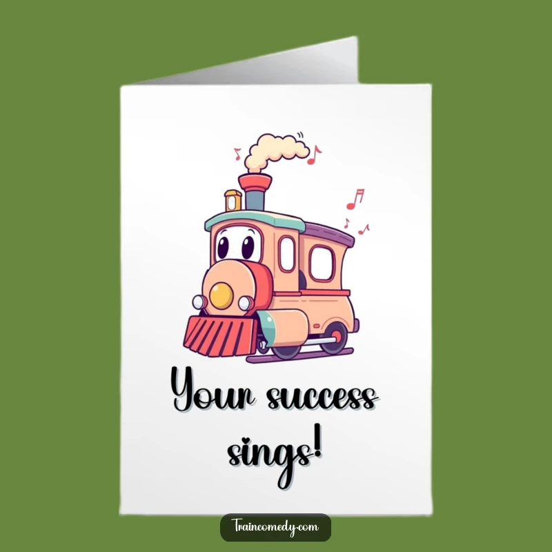 Free Printable Congrats Card: Musical Train Celebration Funny Downloadable