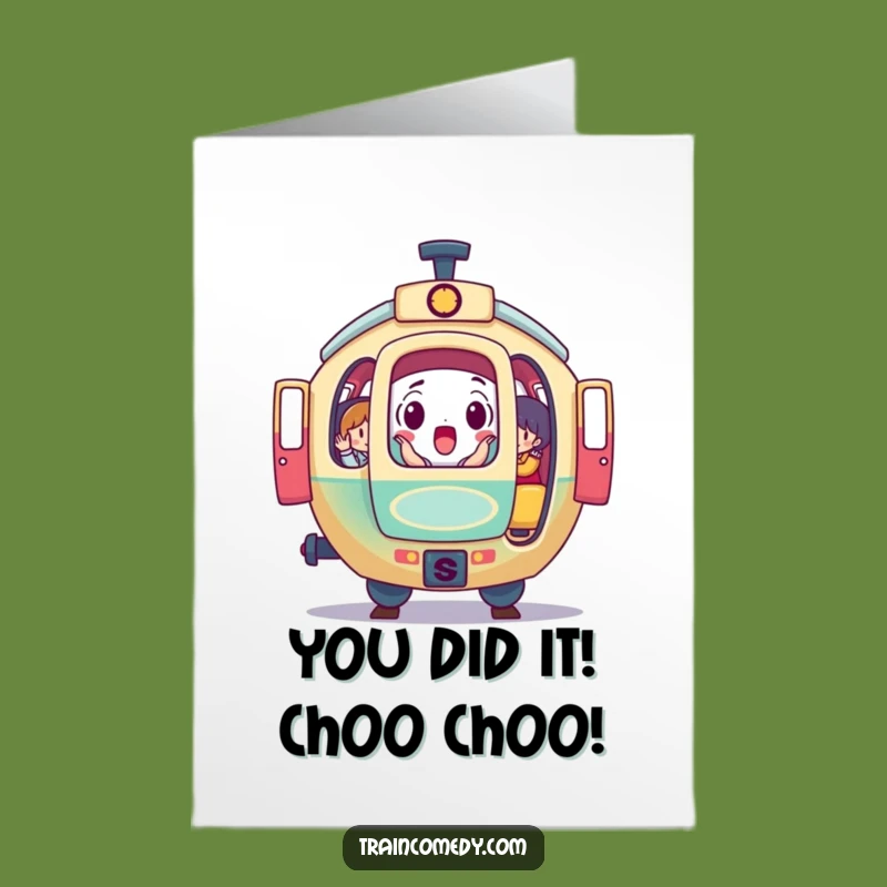 Free Printable Congrats Card: Surprise Train Arrival, Humorous Downloadable Gift for Any Occasion