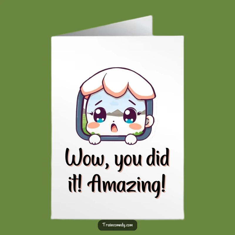 Free Printable Congrats Card: Surprised Character, Astonishing News Ahead