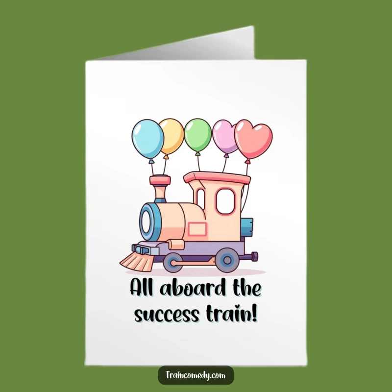 Free Printable Congrats Card: Train Adventure Start - Exciting Journey Downloadable Gift