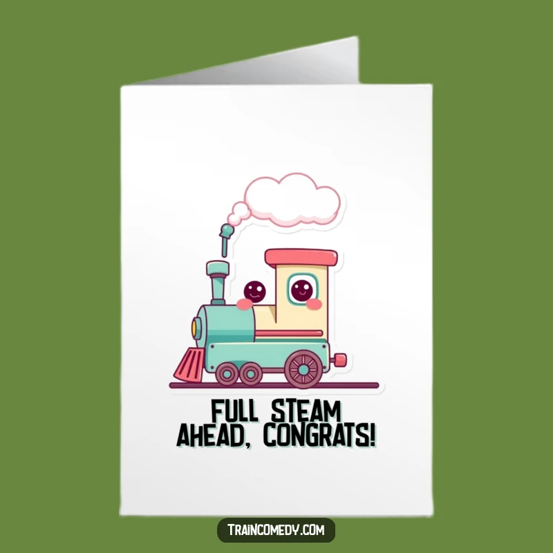 Free Printable Loving Train Congrats Card - DIY Downloadable Gift for Sweet Success