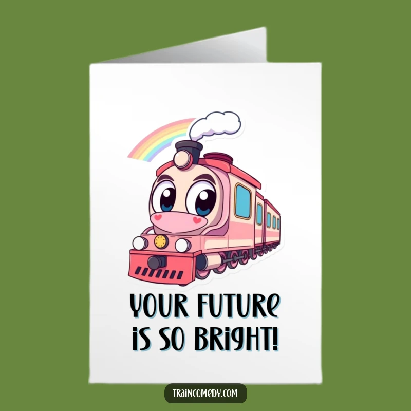 Free Printable Rainbow Train Congrats Card: Celebrate Success with Downloadable Joy!