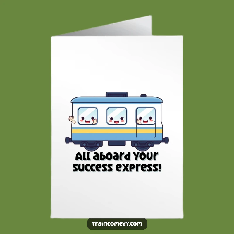 Free Printable Smiling Train Congratulations Card - Humorous Downloadable DIY