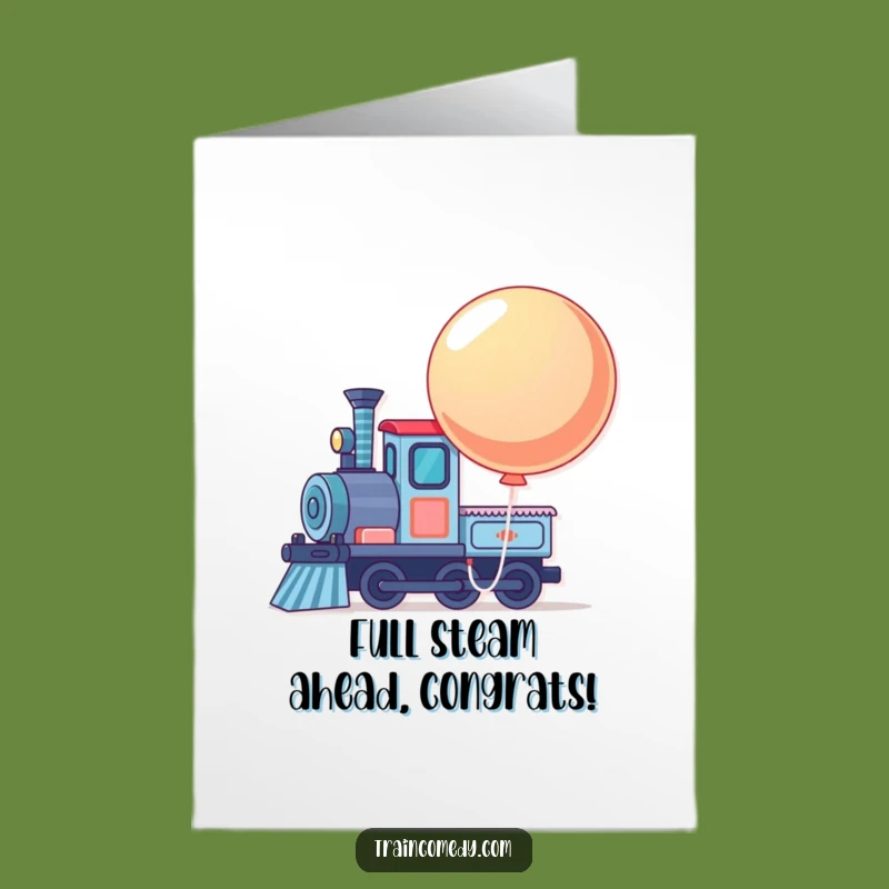 Free Printable Train Congrats Card: Balloon Celebration Downloadable Gift
