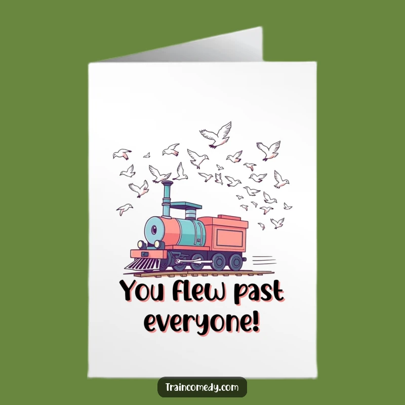 Free Printable Congrats Card: Racing Train for a Fast and Funny DIY Gift