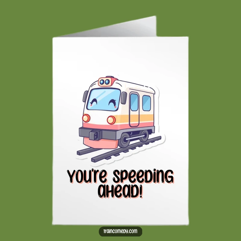 Free Printable Congrats Card: Speedy Train, Fast Success, Funny Downloadable Gift for Achievers
