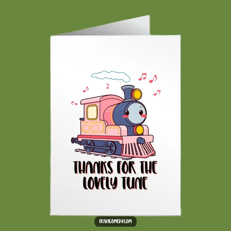 Free Printable Thank You Card: Musical Train Melody - Grateful Downloadable Gift