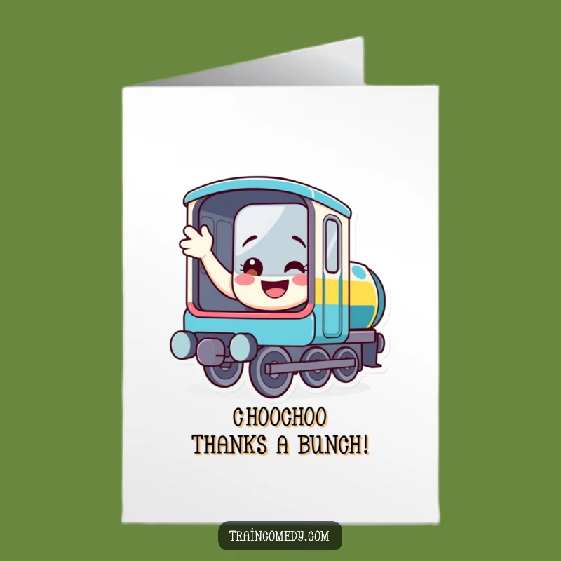 Free Printable Thank You Card: Waving Train Expresses Gratitude with Funny DIY