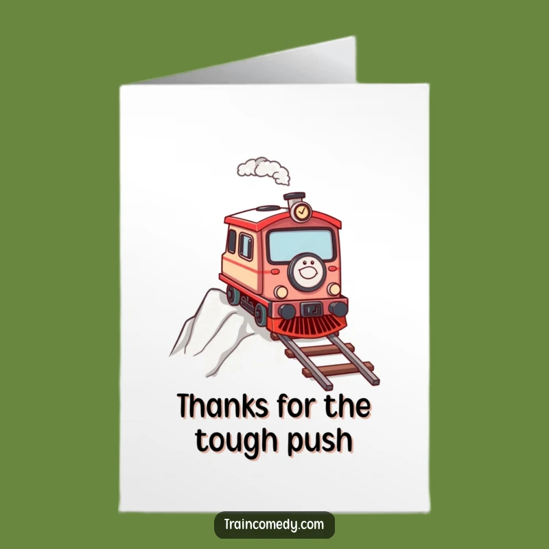 Free Printable Train Uphill Thank You Card - Motivating Downloadable for Deep Appreciation