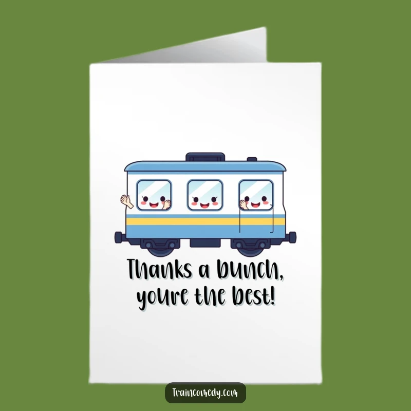 Free Printable Cheerful Train Thank You Card - Funny Downloadable DIY Gift