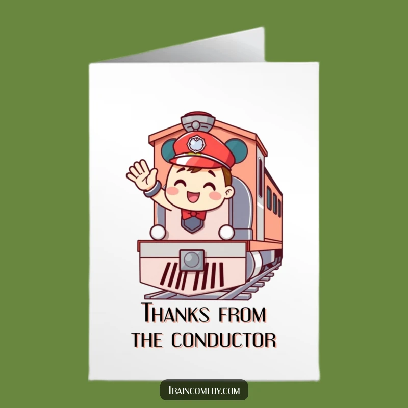 Free Printable Thank You Card: Waving Conductor, Funny Downloadable Gift for Expressing Gratitude