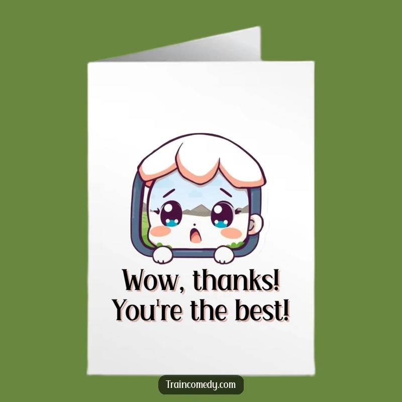 Free Printable Thank You Card: Surprised Character, Overwhelmed with Thanks