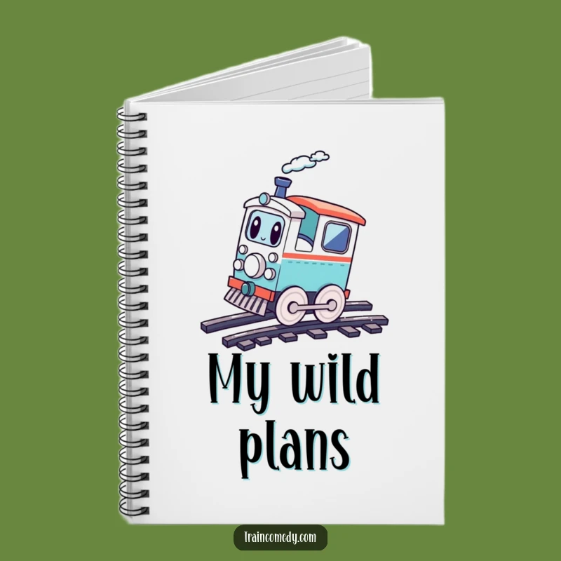 Funny Kawaii Train Cartwheel Notebook - Plan Your Next Adventure!