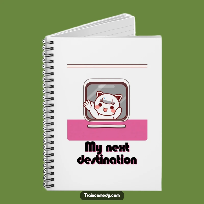 Funny Kawaii Train Notebook: Cute waving character journal, a perfect funny gift for notes.