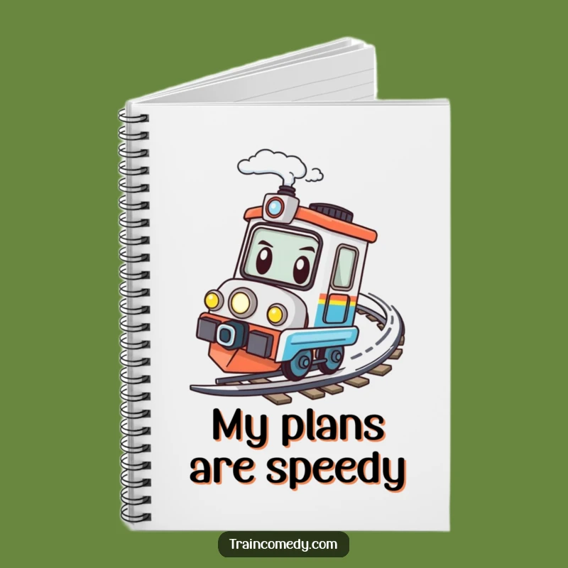 Funny Speeding Train Notebook - Kawaii Determined Ideas Journal