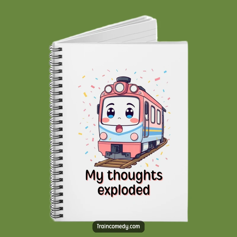 Funny Surprised Train Notebook - Festive Locomotive Ideas Journal Gift