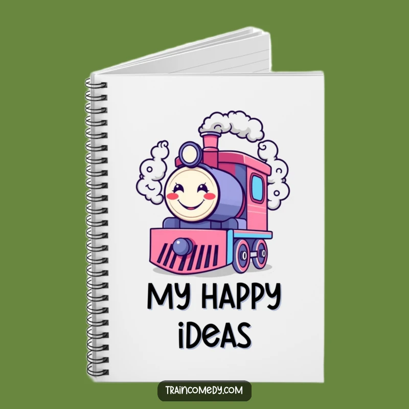 Funny Happy Train Engine Notebook: Jot Down Smiles with Smiley Smoke, Great Gift!