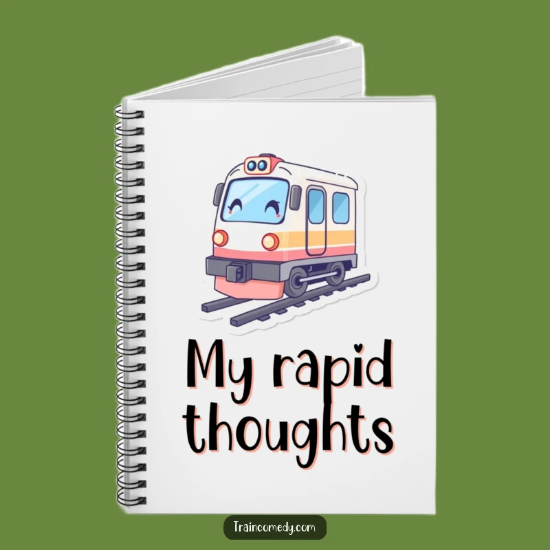 Funny Speeding Train Notebook, Fast Ideas, Tilting Character - Write with Urgency!