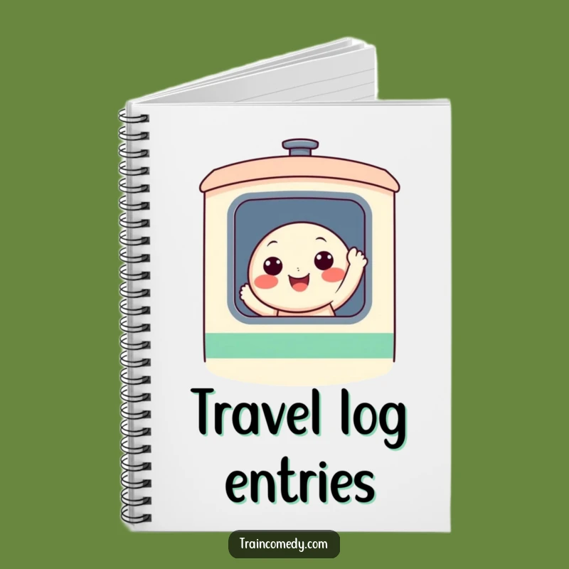 Funny Train Window Notebook - Jot Down Your Adventures with a Smile