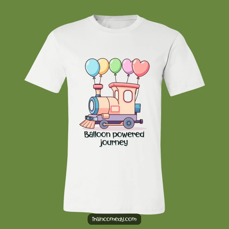Funny Whimsical Train Balloon T-Shirt - Hilarious Adventure Journey Gift