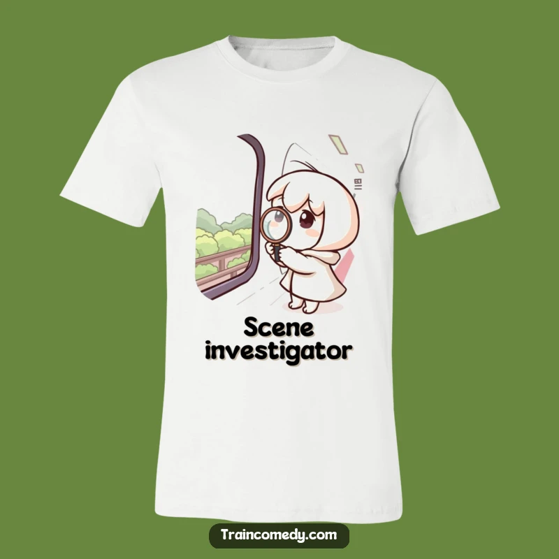 Funny Curious Train T-Shirt: Magnifying Glass Explorer, Perfect Funny Gift