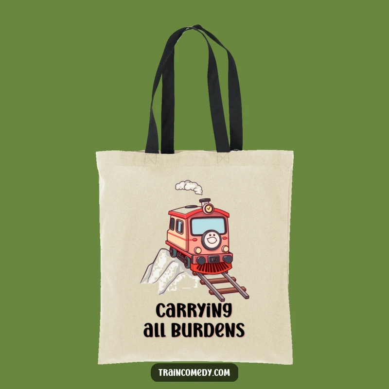 Funny Determined Train Tote Bag: Motivational Accessory for the Journey Gift