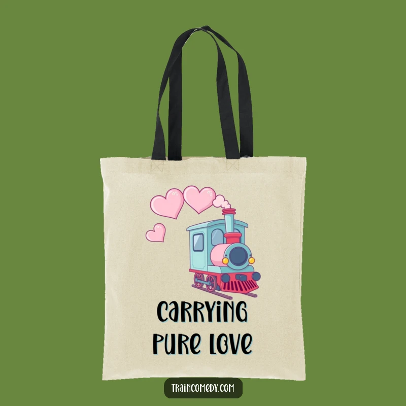 Funny Kawaii Train Heart Smoke Tote Bag: Adorable & Practical, Perfect Funny Gift