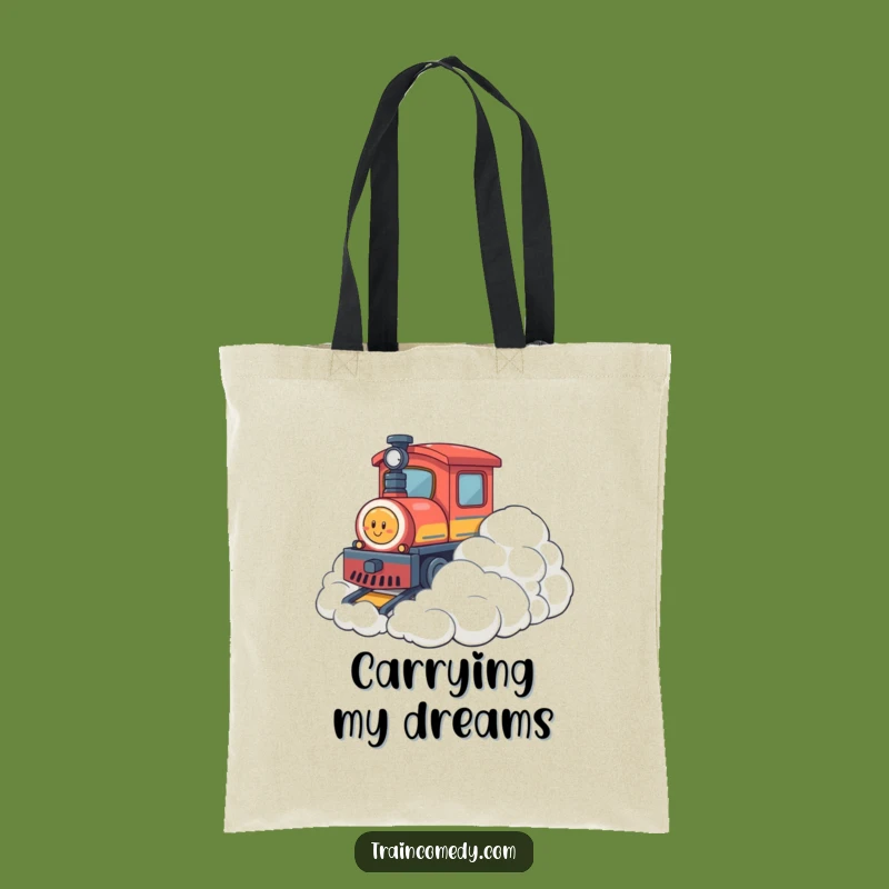 Funny Cloud Bump Train Tote Bag: Carry Your Dreams, Soft Style, Gift