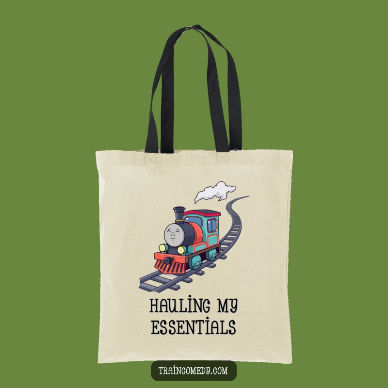 Funny Determined Train Tote Bag - Inspiring Uphill Journey Accessory