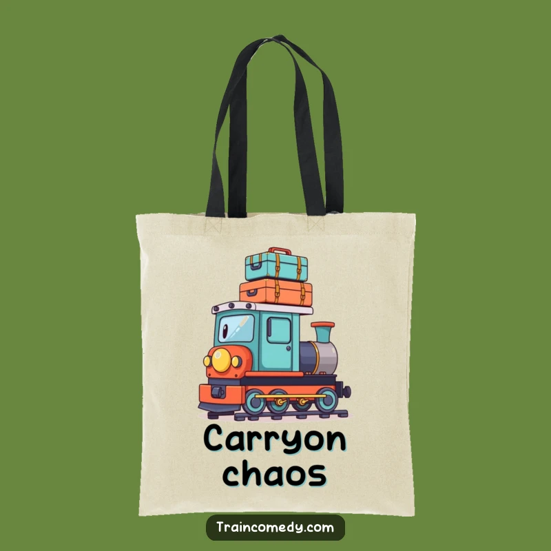 Funny Playful Train Suitcase Tote Bag: Carry Your Load with Humor, Great Gift!