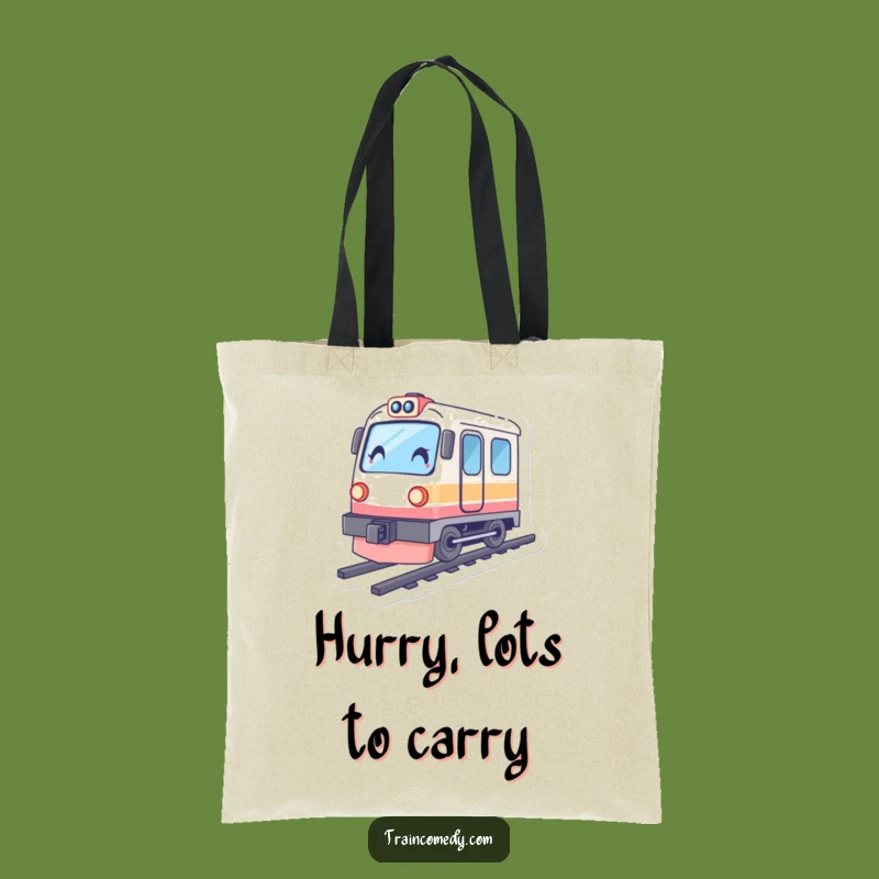 Funny Speeding Train Tote Bag, Carry Speed, Tilting Design - Practical Funny Gift!