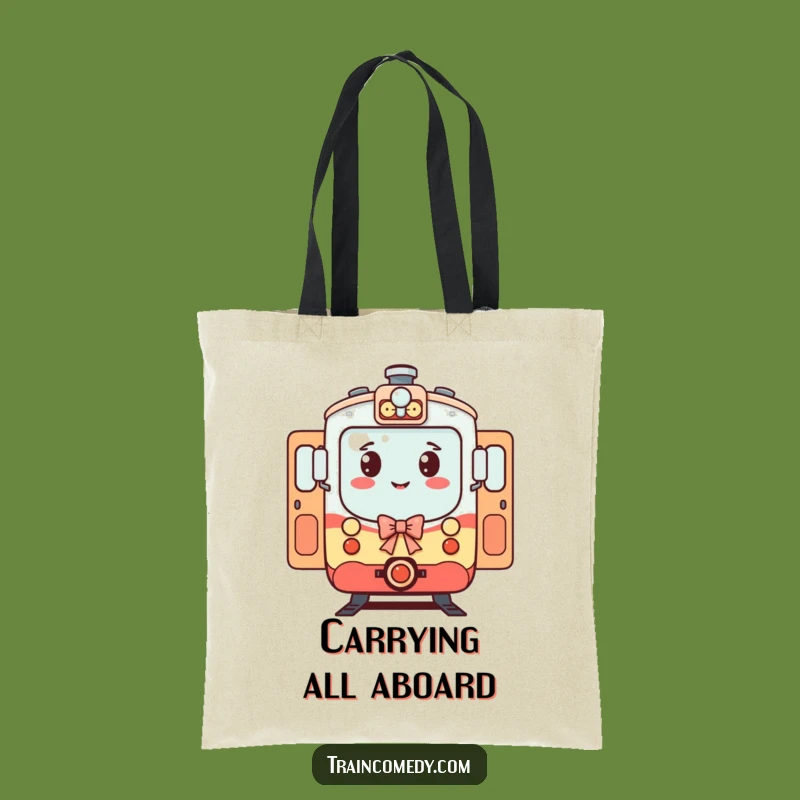 Funny Train Tote Bag - Carry Your Adventures with Hilarious Charm!