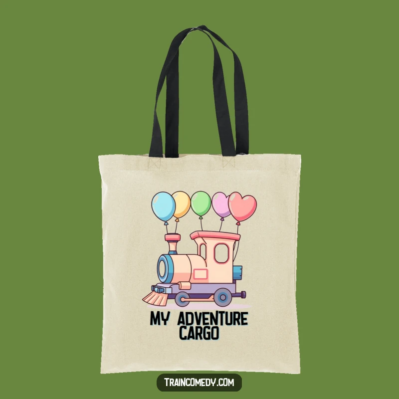 Funny Whimsical Train Balloon Tote Bag - Hilarious Adventure Carry-All Gift